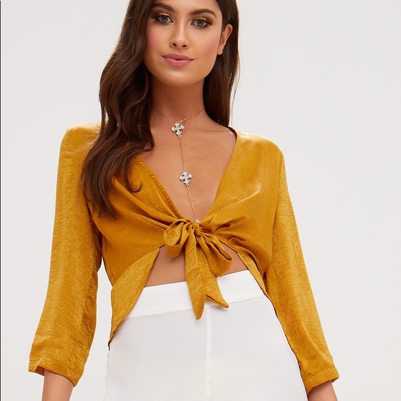 PrettyLittleThing Tops - Pretty Little Thing | Mustard Yellow Blouse